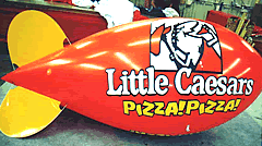 Advertising blimps for sale in Texas - 11 ft. blimp with Little Caesars logo